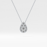 0.67 TCW Round Lab Grown Diamond Multi Stone Pear Pendant Necklace