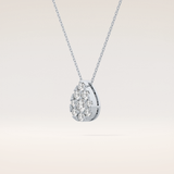 0.67 TCW Round Cut Moissanite Multi Stone Pear Pendant Necklace