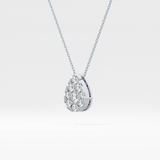 0.67 TCW Round Lab Grown Diamond Multi Stone Pear Pendant Necklace