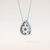 0.67 TCW Round Cut Moissanite Multi Stone Pear Pendant Necklace