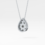 0.67 TCW Round Lab Grown Diamond Multi Stone Pear Pendant Necklace