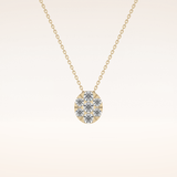 0.54 TCW Round Cut Moissanite Multi Stone Oval Pendant Necklace