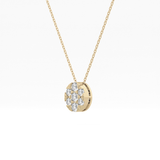 0.54 TCW Round Lab Grown Diamond Multi Stone Oval Pendant Necklace