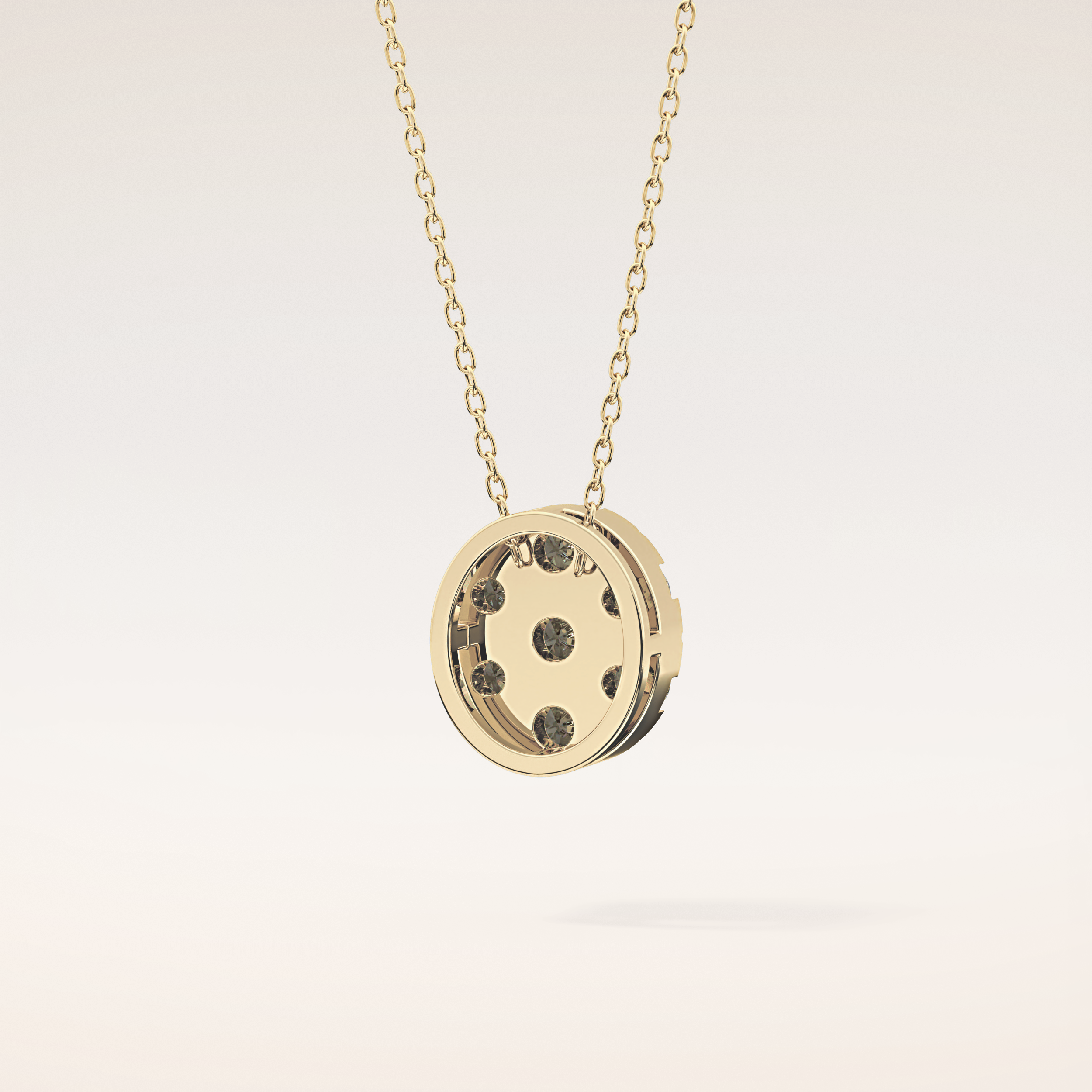 0.54 TCW Round Cut Moissanite Multi Stone Oval Pendant Necklace