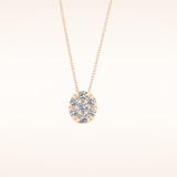0.54 TCW Round Cut Moissanite Multi Stone Oval Pendant Necklace