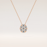 0.54 TCW Round Cut Moissanite Multi Stone Oval Pendant Necklace