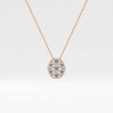 0.54 TCW Round Lab Grown Diamond Multi Stone Oval Pendant Necklace