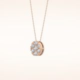 0.54 TCW Round Cut Moissanite Multi Stone Oval Pendant Necklace