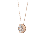0.54 TCW Round Lab Grown Diamond Multi Stone Oval Pendant Necklace