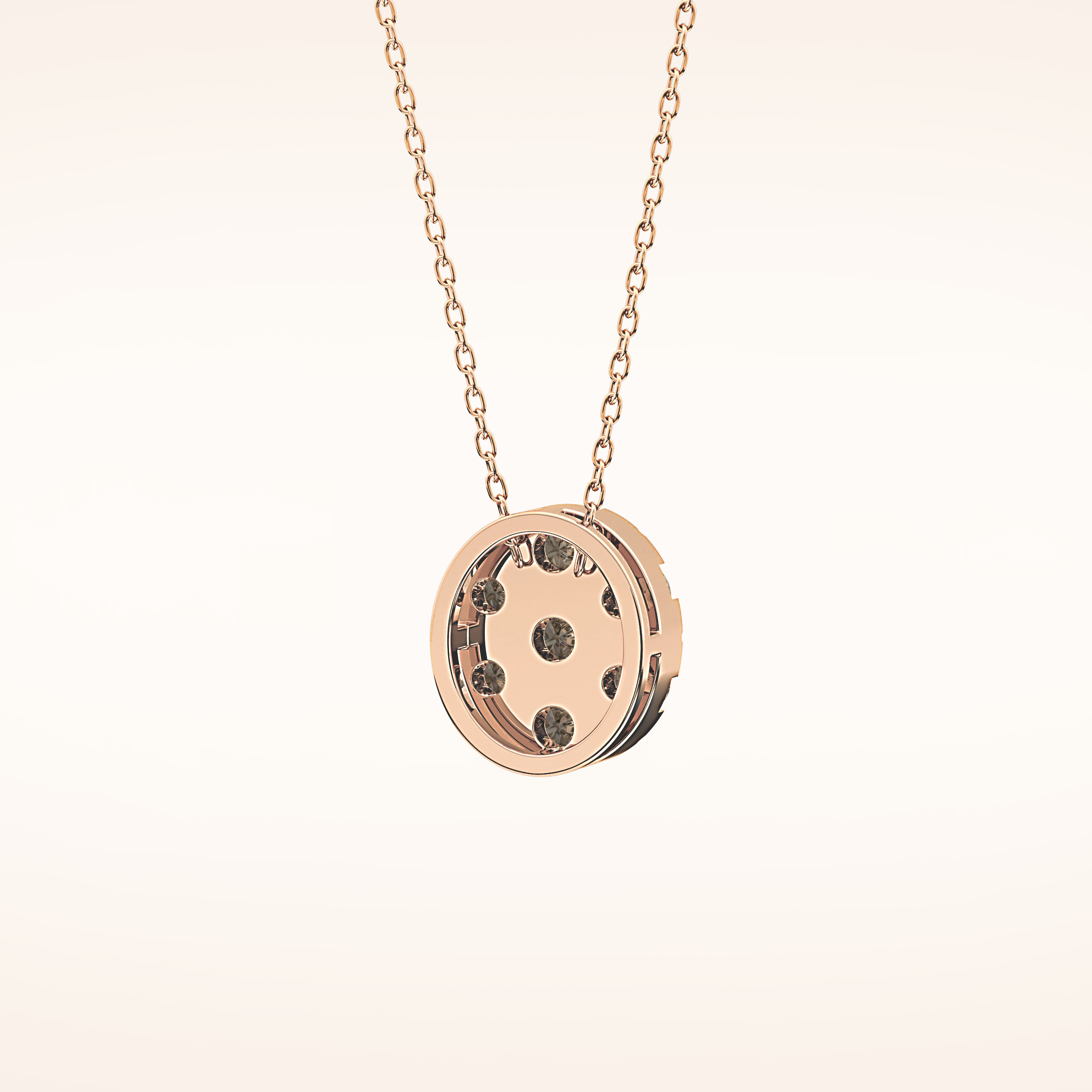 0.54 TCW Round Cut Moissanite Multi Stone Oval Pendant Necklace