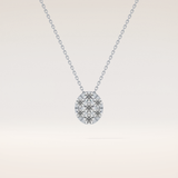 0.54 TCW Round Cut Moissanite Multi Stone Oval Pendant Necklace