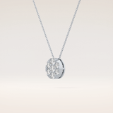 0.54 TCW Round Cut Moissanite Multi Stone Oval Pendant Necklace