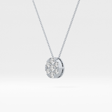 0.54 TCW Round Lab Grown Diamond Multi Stone Oval Pendant Necklace