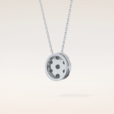 0.54 TCW Round Cut Moissanite Multi Stone Oval Pendant Necklace
