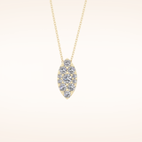 0.7 TCW Round Cut Moissanite Multi Stone Marquise Pendant Necklace