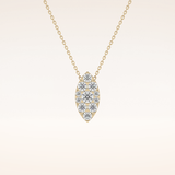 0.7 TCW Round Cut Moissanite Multi Stone Marquise Pendant Necklace