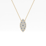 0.7 TCW Round Lab Grown Diamond Multi Stone Marquise Pendant Necklace