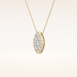 0.7 TCW Round Cut Moissanite Multi Stone Marquise Pendant Necklace