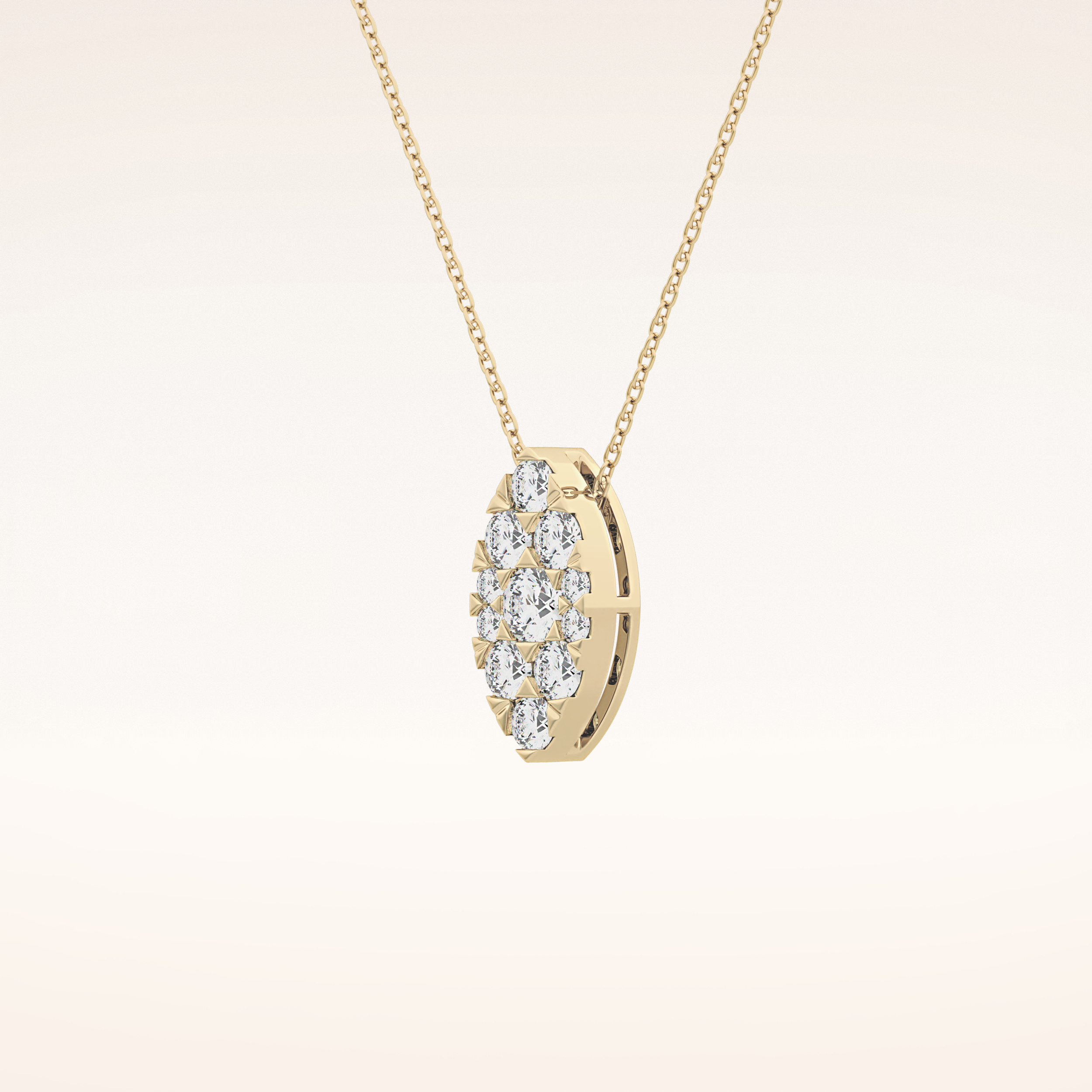 0.7 TCW Round Cut Moissanite Multi Stone Marquise Pendant Necklace