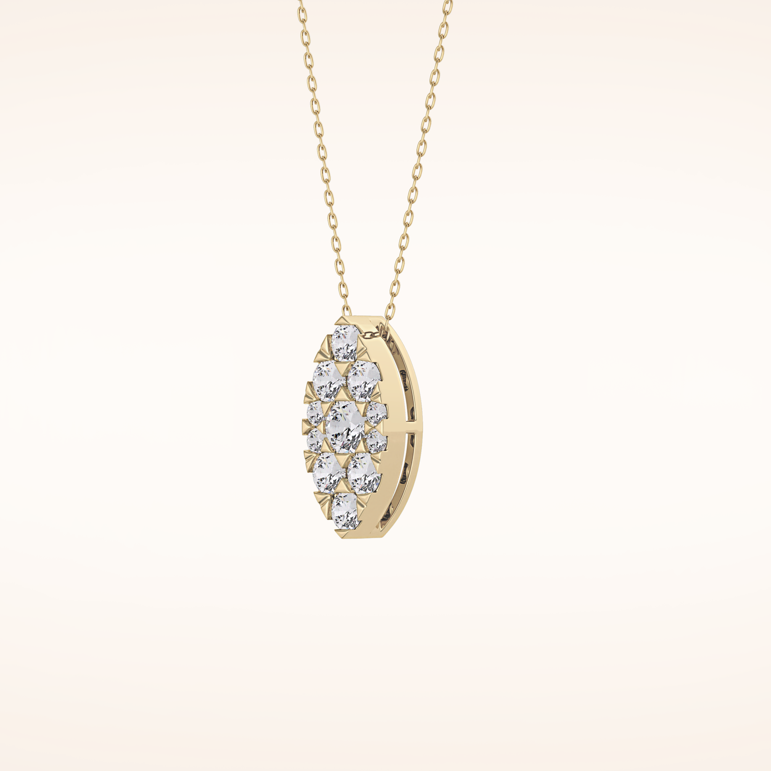 0.7 TCW Round Cut Moissanite Multi Stone Marquise Pendant Necklace