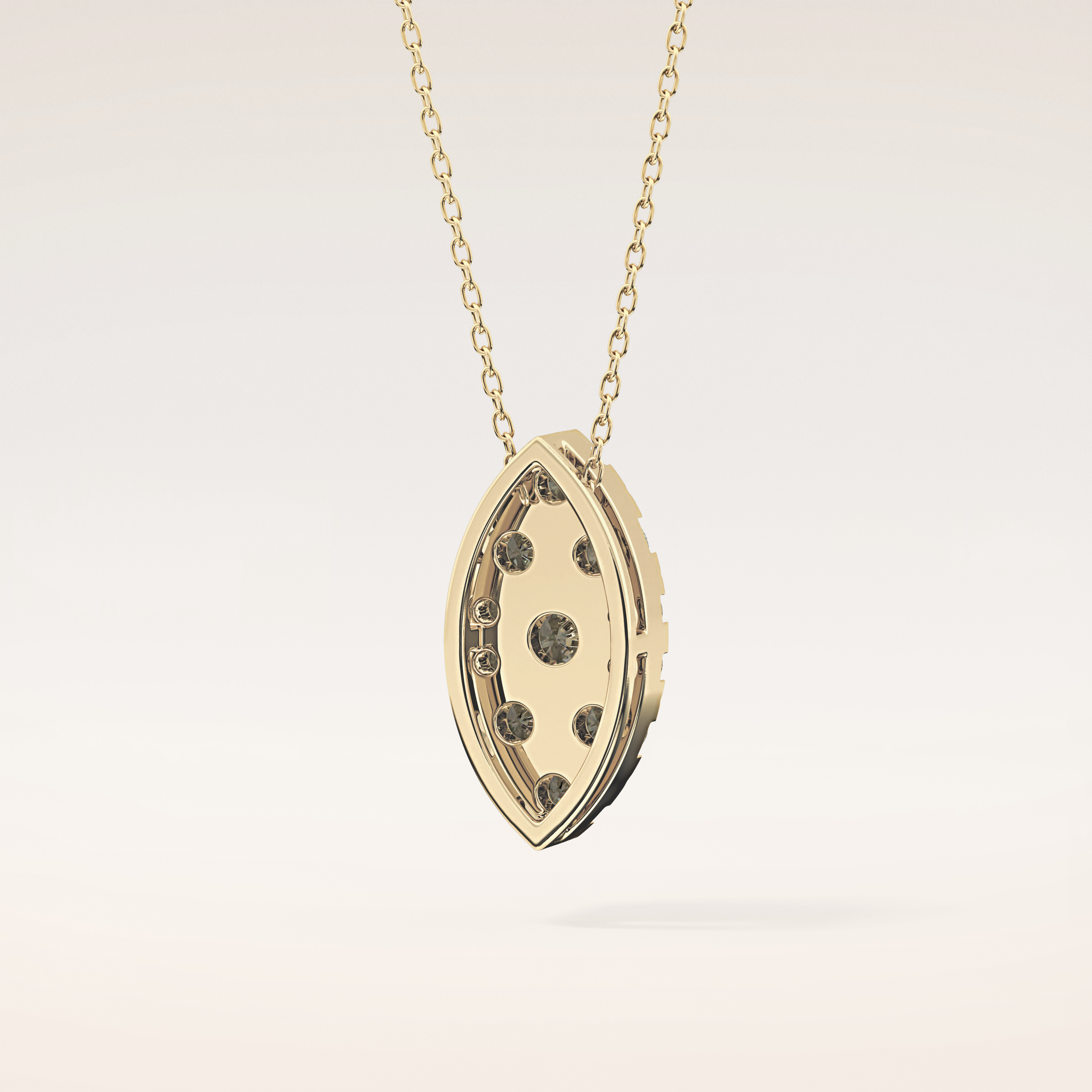 0.7 TCW Round Cut Moissanite Multi Stone Marquise Pendant Necklace