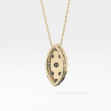 0.7 TCW Round Lab Grown Diamond Multi Stone Marquise Pendant Necklace