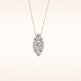 0.7 TCW Round Cut Moissanite Multi Stone Marquise Pendant Necklace