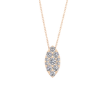0.7 TCW Round Lab Grown Diamond Multi Stone Marquise Pendant Necklace