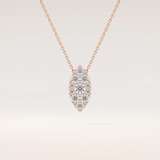 0.7 TCW Round Cut Moissanite Multi Stone Marquise Pendant Necklace