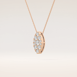 0.7 TCW Round Cut Moissanite Multi Stone Marquise Pendant Necklace