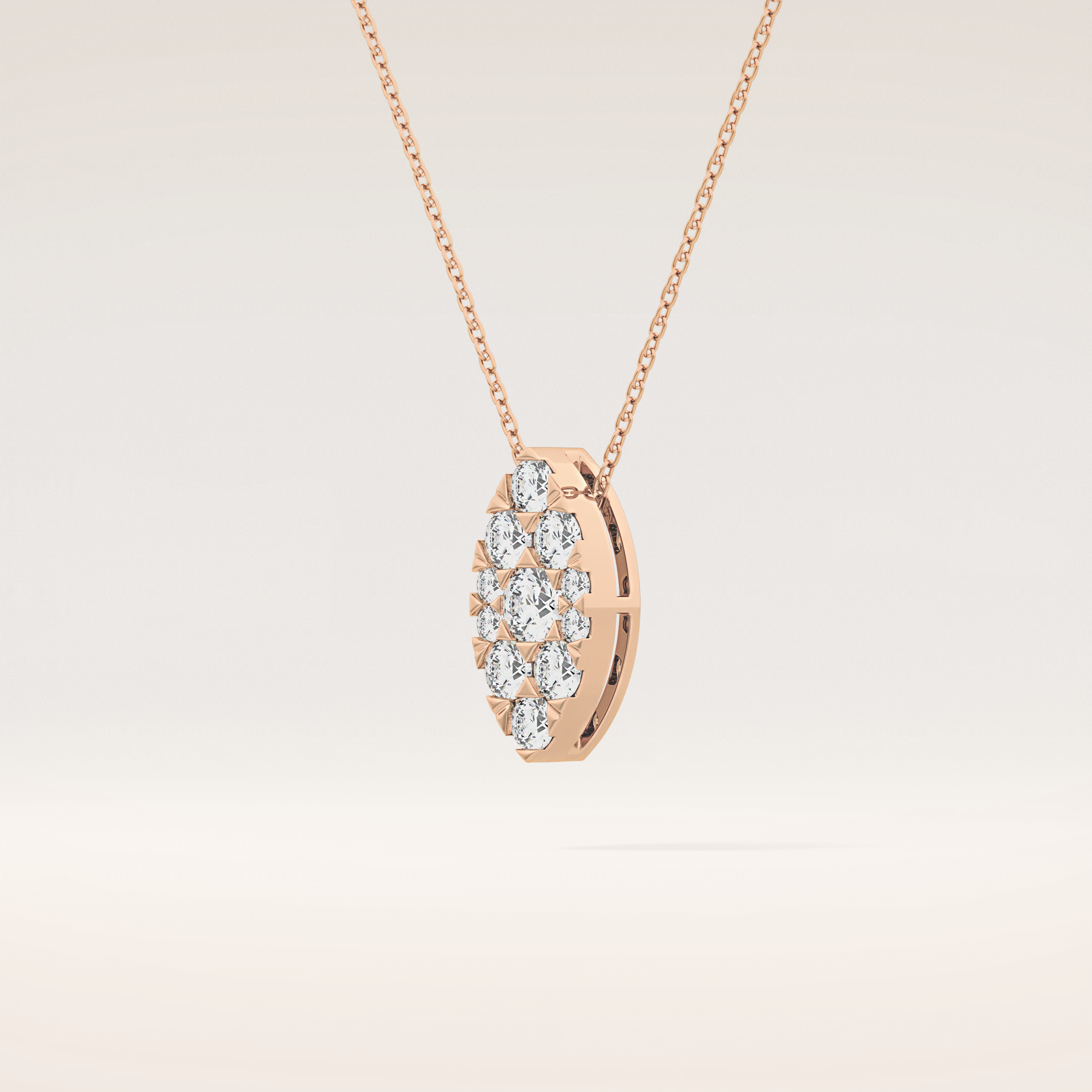 0.7 TCW Round Cut Moissanite Multi Stone Marquise Pendant Necklace