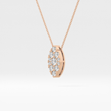 0.7 TCW Round Lab Grown Diamond Multi Stone Marquise Pendant Necklace