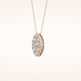 0.7 TCW Round Cut Moissanite Multi Stone Marquise Pendant Necklace