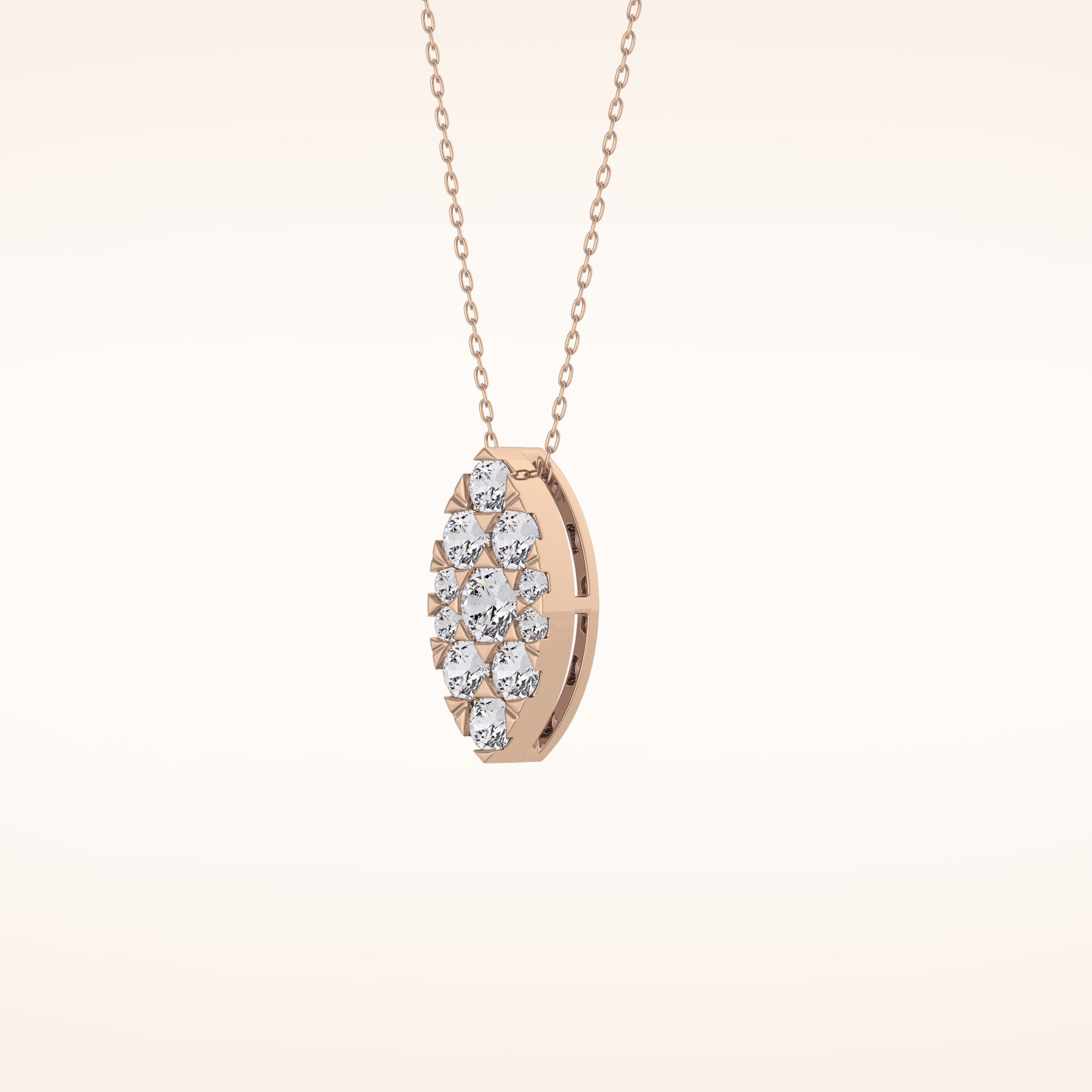0.7 TCW Round Cut Moissanite Multi Stone Marquise Pendant Necklace