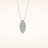 0.7 TCW Round Cut Moissanite Multi Stone Marquise Pendant Necklace