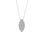 0.7 TCW Round Lab Grown Diamond Multi Stone Marquise Pendant Necklace