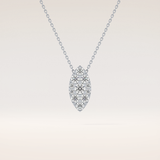 0.7 TCW Round Cut Moissanite Multi Stone Marquise Pendant Necklace