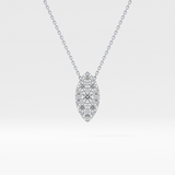 0.7 TCW Round Lab Grown Diamond Multi Stone Marquise Pendant Necklace