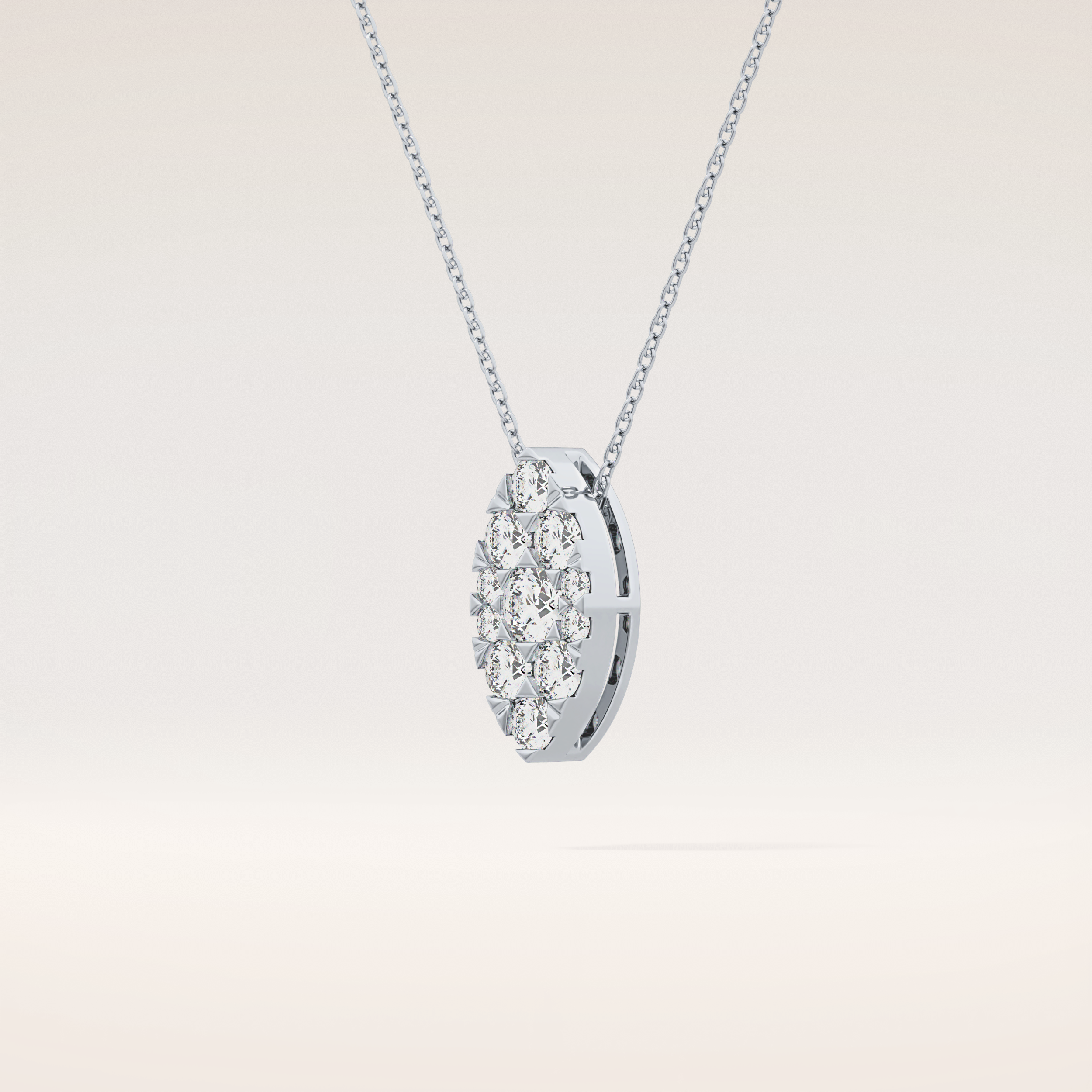 0.7 TCW Round Cut Moissanite Multi Stone Marquise Pendant Necklace