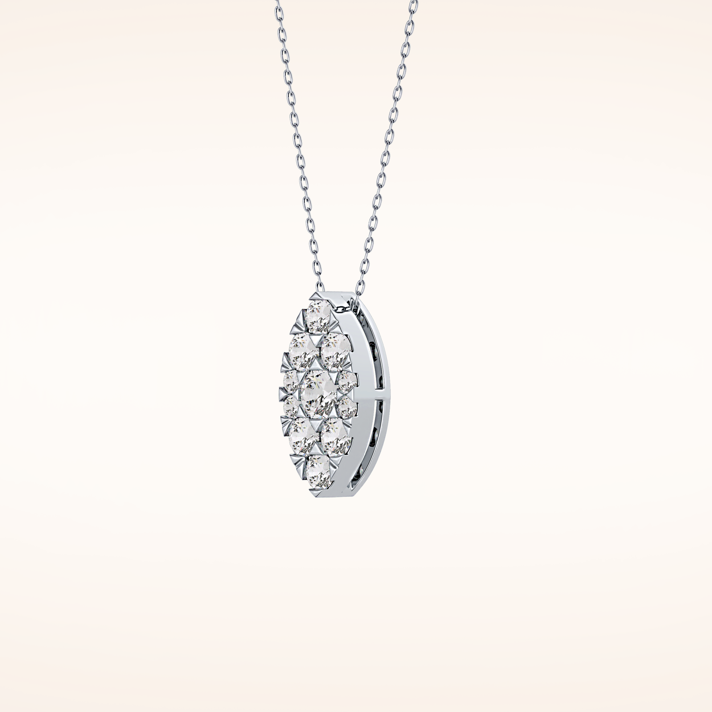 0.7 TCW Round Cut Moissanite Multi Stone Marquise Pendant Necklace