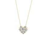 0.475 TCW Round Lab Grown Diamond Multi Stone Heart Pendant Necklace