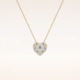 0.475 TCW Round Cut Moissanite Multi Stone Heart Pendant Necklace