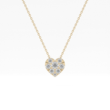 0.475 TCW Round Lab Grown Diamond Multi Stone Heart Pendant Necklace