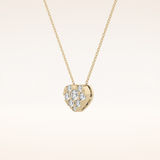 0.475 TCW Round Cut Moissanite Multi Stone Heart Pendant Necklace