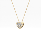 0.475 TCW Round Lab Grown Diamond Multi Stone Heart Pendant Necklace