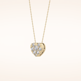 0.475 TCW Round Cut Moissanite Multi Stone Heart Pendant Necklace