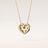 0.475 TCW Round Cut Moissanite Multi Stone Heart Pendant Necklace