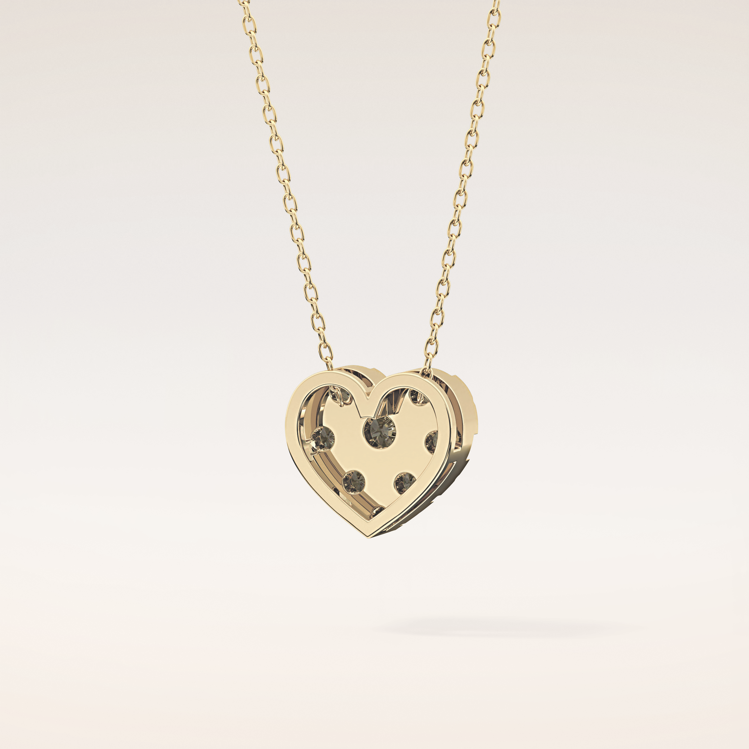 0.475 TCW Round Cut Moissanite Multi Stone Heart Pendant Necklace