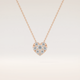 0.475 TCW Round Cut Moissanite Multi Stone Heart Pendant Necklace