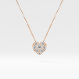 0.475 TCW Round Lab Grown Diamond Multi Stone Heart Pendant Necklace
